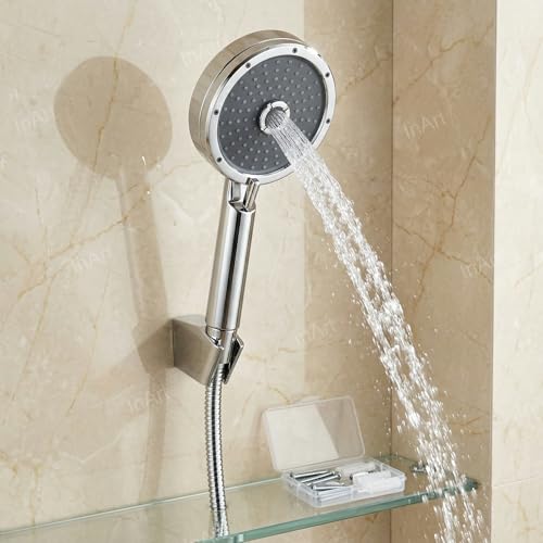 InArt® ABS 3-Function Hand Shower with 1.5 Meter Flexible Tube and Wall Hook, Chrome Finish | ABS Handheld Shower Head with Rain, Bubble Massage & Mist Spray | Easy-Clean Silicone Nozzles - Image 4