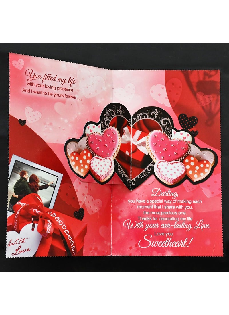 Saugat Traders - Saugat Traders Valentine Day Gift for Girlfriend, Boyfriend - Couple Showpiece, Greeting Card and Chocolate - Anniversary - New Year - Love Gift - Image 1