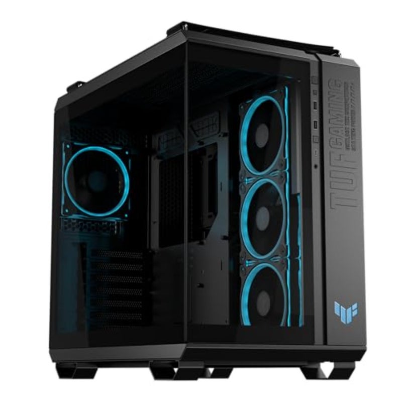 TUF Gaming GT502 Horizon ARGB Mid-Tower Case, Dual-Chamber Design, Panoramic Tempered Glass, 4x ARGB Fans, USB-C 20Gbps, Supports ATX/Micro-ATX/Mini-ITX and 360mm Radiators Black - Image 1