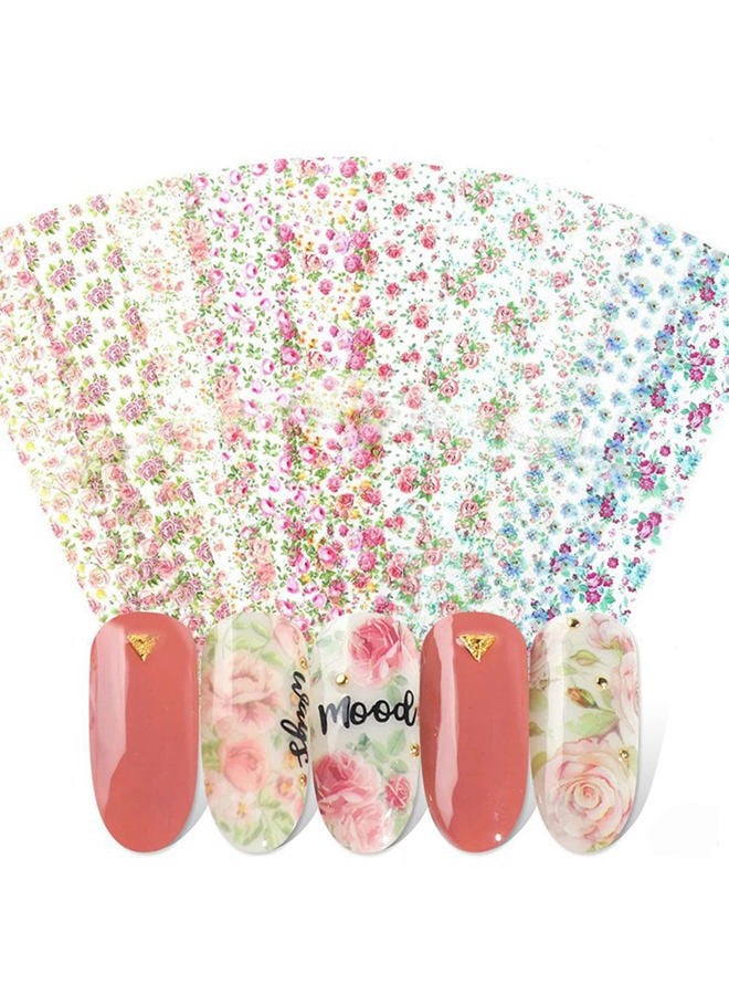 JERCLITY 150 Pieces Nail Art Foil Transfer Sticker Set Marbling Flower Leopard Print Nail Polish Foil Adhesive Decals for Women Girls DIY Nail Art Decoration(1.57inchs*7.87inchs ) - Image 3