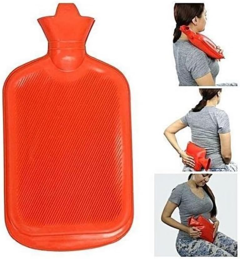 ALKAYAN Rubber Hot Water Bag for Muscle Pain and Cramps Relief, 2 Liter - Image 1