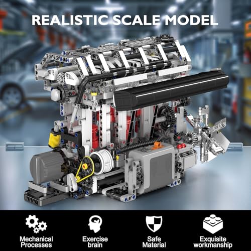 JMBricklayer L4 Engine Building Block Sets for Adults Electric Technic Engine Kits with Motor STEM Scale Model Engine Building Kit Toys for Adult Ideal Gifts for Adult Men Kids Aged 141787PCS - Image 5