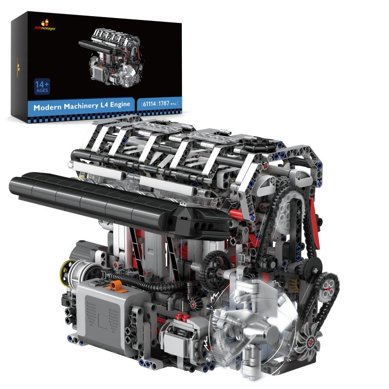 JMBricklayer L4 Engine Building Block Sets for Adults Electric Technic Engine Kits with Motor STEM Scale Model Engine Building Kit Toys for Adult Ideal Gifts for Adult Men Kids Aged 141787PCS - Image 3