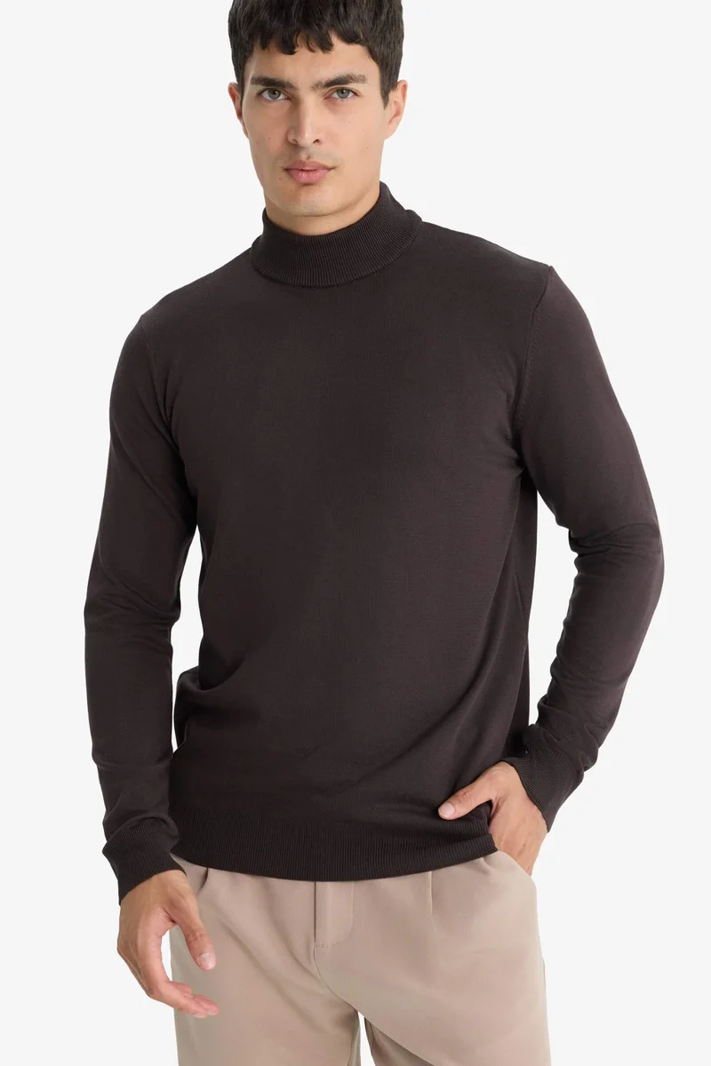 ديفاكتو Regular Fit Turtleneck Premium Knit Pullover