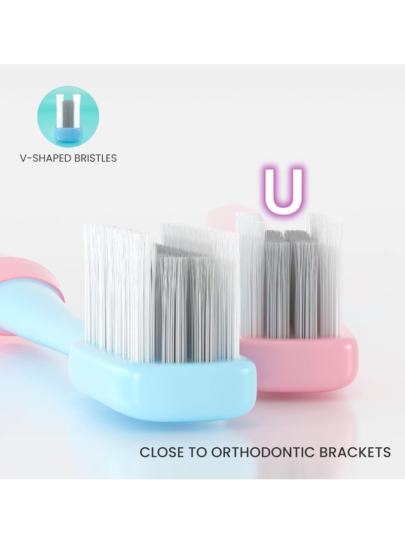 SYOSI 10pcsToothbrush for Braces U-Shaped Orthodontic Toothbrush for Braces Soft Bristle Brush 4pcs with L Interdental Brush - Image 3