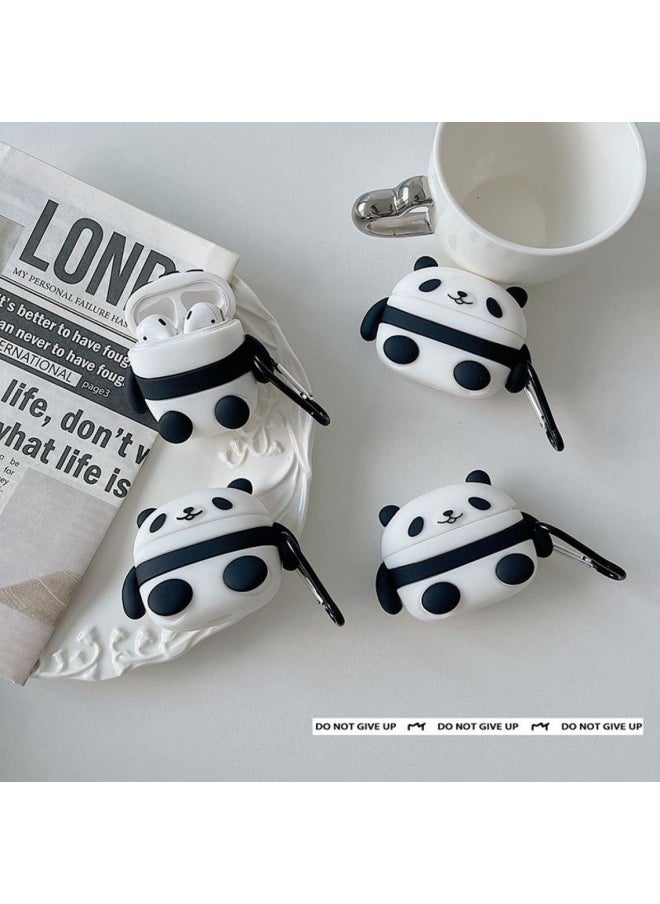 Generic - Cute Panda Earphone Case AirPodsPro2 Generation Protective Case 4 Generation Apple Earphone Case AirPods3 Generation Case-Color:Pa Pa Pa Panda-Applicable Models:Airpods 3rd Generation - Image 1