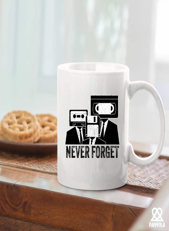 Panvola Never Forget Cassette Tape VHS Vintage 80s 90s Movie Music Lover Gifts Retro Old School Funny Novelty Drinkware Ceramic Mug 11 oz White - Image 5