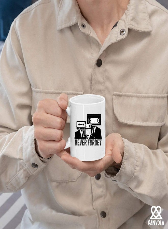 Panvola Never Forget Cassette Tape VHS Vintage 80s 90s Movie Music Lover Gifts Retro Old School Funny Novelty Drinkware Ceramic Mug 11 oz White - Image 4
