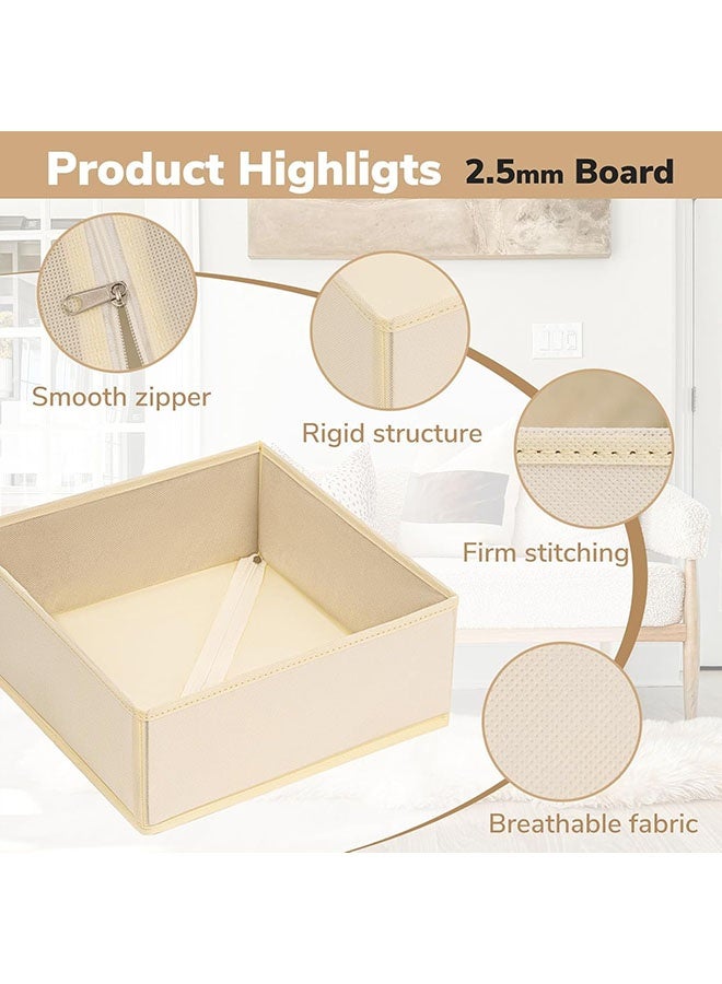 YelaJoy Drawer Organizer for Clothes, 12 Pack Dresser Drawer Organizer Bins, Foldable Clothing Dividers and Closet Organizer for Baby Clothing,Underwear, Beige - Image 3