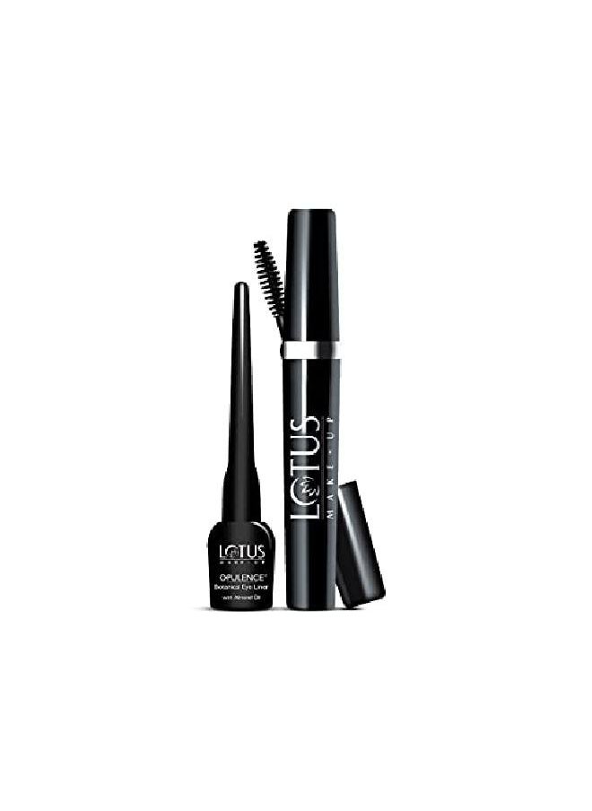Lotus Makeup مجموعة مكياج كحل العيون والماسكارا | أسود | 8 جرام  - Image 1