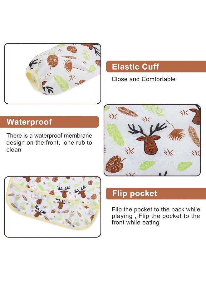 Accmor 3 Pack Long Sleeve Baby Bibs, Waterproof Sleeved Bib, Toddler Soft Bib for 24-36 Months - Image 3