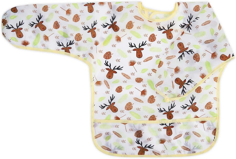 Accmor 3 Pack Long Sleeve Baby Bibs, Waterproof Sleeved Bib, Toddler Soft Bib for 24-36 Months - Image 2