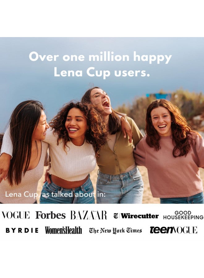 Lena Lena Menstrual Cup | Reusable Beginner Period Cup | 12h Wear | Tampon, Pad, and Period Disc Alternative | Capacity of 3 Super Tampons | HAS or FSA Eligible | BPA Free Silicone Cup (Pink, Small) - Image 5