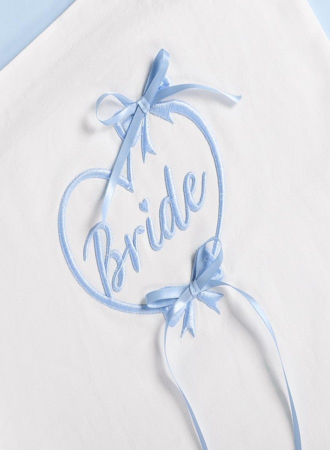 Etercycle Bride Tote Bag, Something Blue Bride Embroidery Bridal Shower Gifts, Canvas Wedding Purse Handbags With Zipper Pocket For Bachelorette Party Bridesmaid Honeymoon Bride To Be Decorations - Image 3