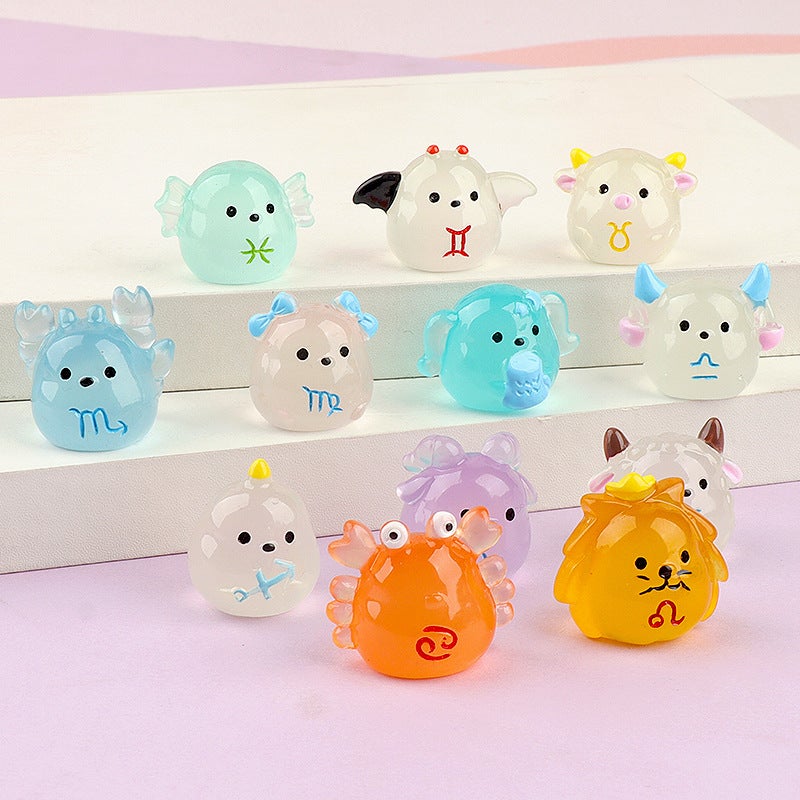 New Cartoon Luminous Three-Dimensional Animal Handmade Three-Dimensional Stickers Cream Glue Diy Material Resin Accessories - Image 1