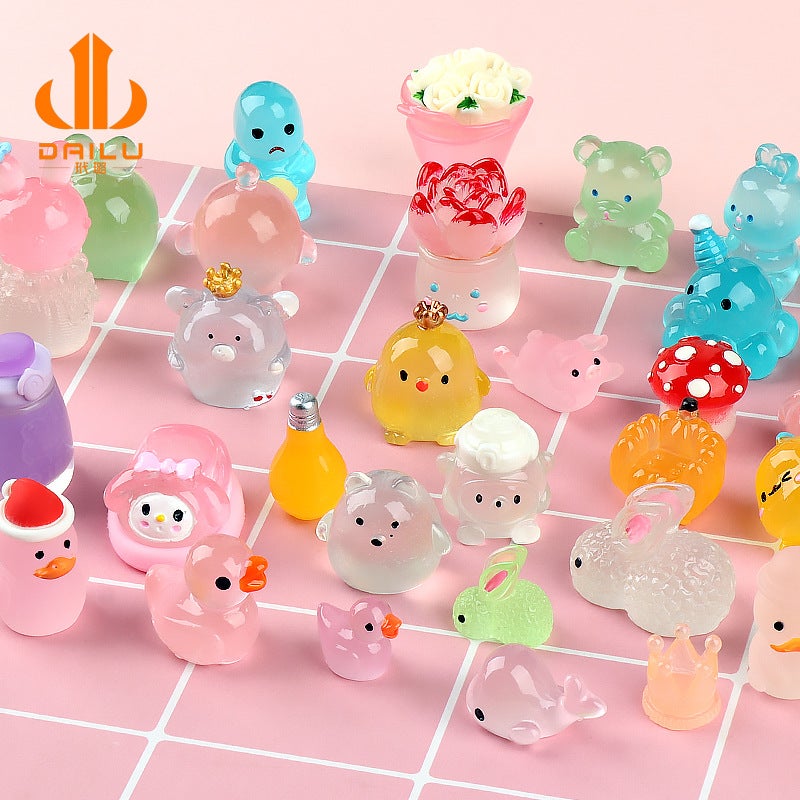 New Cartoon Luminous Three-Dimensional Animal Handmade Three-Dimensional Stickers Cream Glue Diy Material Resin Accessories - Image 3