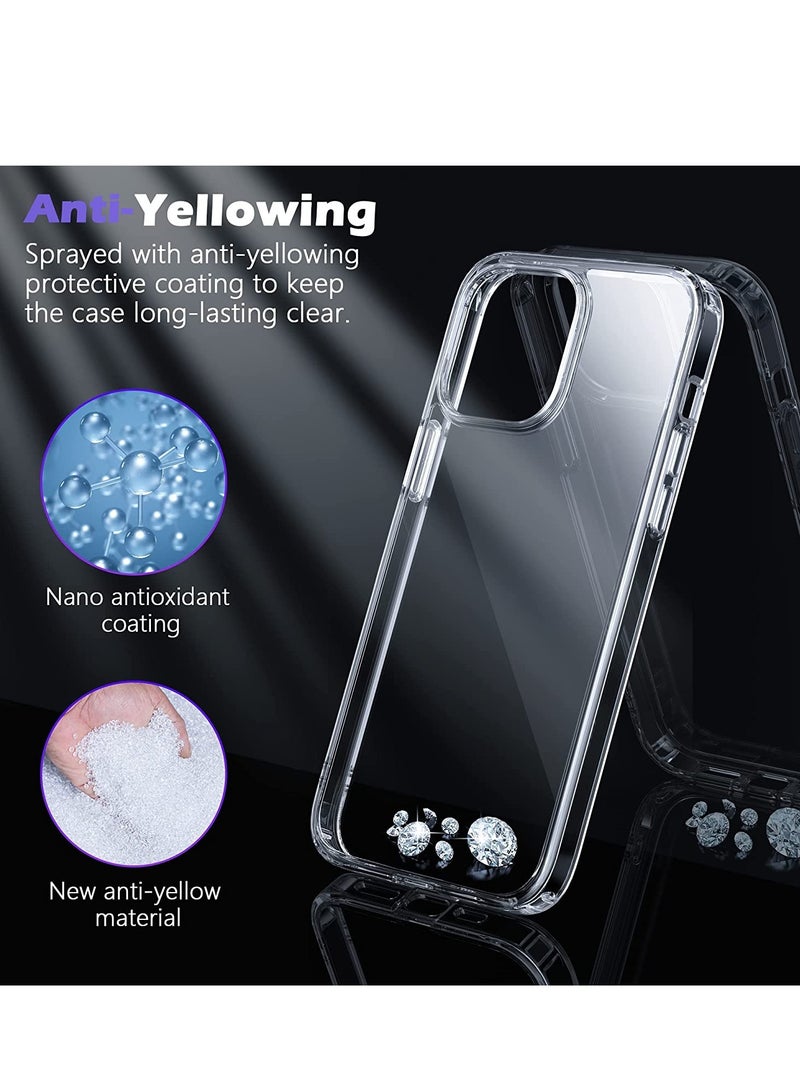 ELTRAZONE Protective Clear Case for iPhone 14 Pro Max 6.7 Inch [5 in 1] Military Grade Transparent Phone Case with 2pcs Tempered Glass Screen Protectors & 2pcs Camera Protectors Shockproof(Crystal Clear) - Image 2