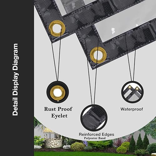 GREEN DECOR Waterproof Transparent Clear PVC Tarps Canopy Cover with Rust-Proof Eyelet & Polyester Band Used for Indoor and Outdoor Area for Dust, Ac, Wind & Rain(6 X 20 Feet, Pack of 1 Piece - Image 4