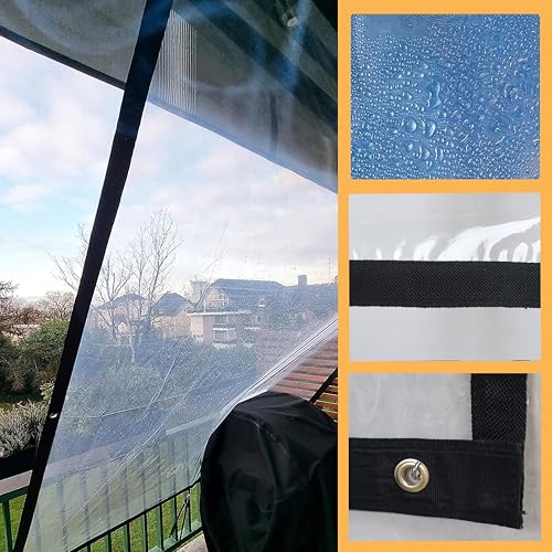 GREEN DECOR Waterproof Transparent Clear PVC Tarps Canopy Cover with Rust-Proof Eyelet & Polyester Band Used for Indoor and Outdoor Area for Dust, Ac, Wind & Rain(6 X 20 Feet, Pack of 1 Piece - Image 5