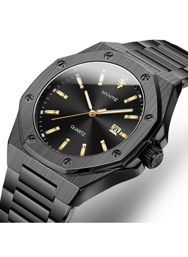 VOGUE VENUE VANTE Series Men's Luxury Sport Watch Set: Octagon Chronograph & All-Black Quartz by VOGUE VENUE-VNT016 - Image 3