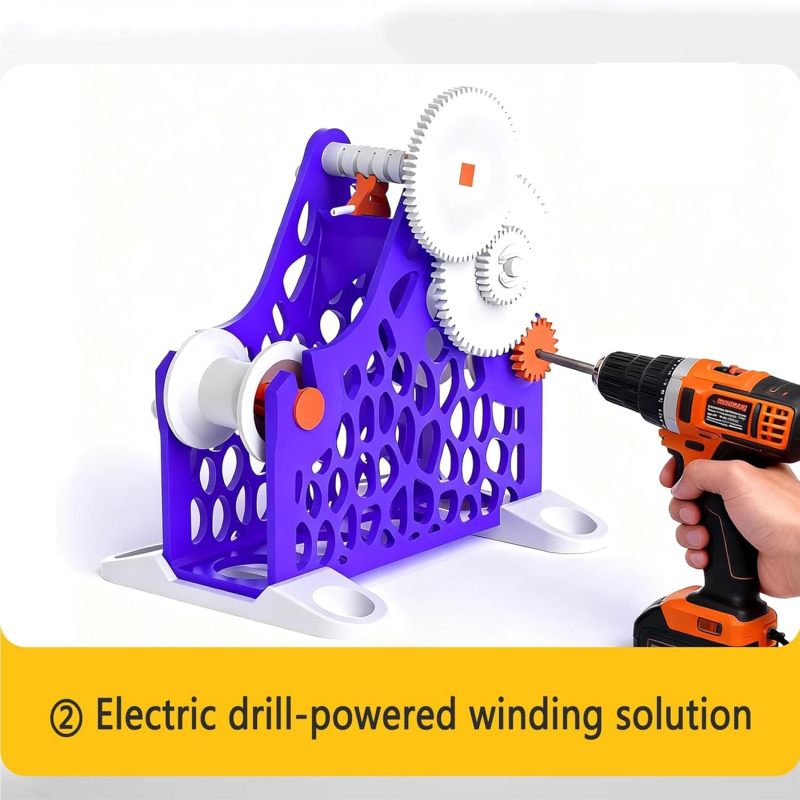 محفّز خيوط الطابعة ثلاثية الأبعاد الأزرق بدون تشابك - تصميم متكامل قابل للإزاحة سعة عالية 1 كجم محفّز خيوط لمحبي الطباعة ثلاثية الأبعاد والخناقين وفنانين النسيج - Image 3