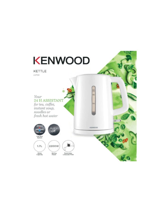 KENWOOD Cordless Electric Kettle With Auto Shut-Off & Removable Mesh Filter 1.7 L ZJP00.000WH White - Image 4