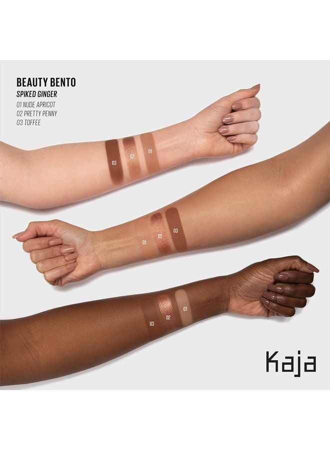 KAJA Beauty Bento Collection - Bouncy Eyeshadow Trio | Warm Honey Tones, Travel Size, 10 Spiked Ginger, 2019 Allure Best of Beauty Award, 0.03 Oz - Image 2