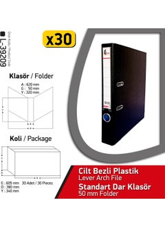 Laçin Lacin Folder Black Narrow 30 Pieces 1 Box  - Image 1