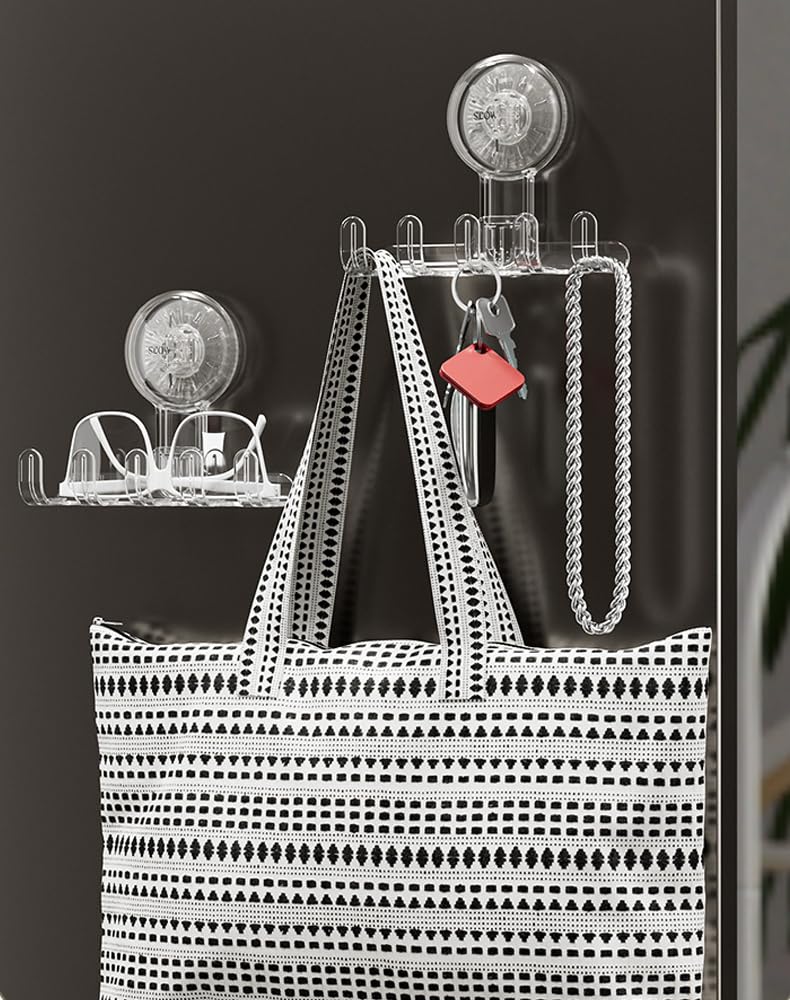 Zikra 2Pcs Heavy Duty Suction Cup Hooks Multi-Purpose Wall Hooks for Bathroom Kitchen & Phone Holder âStrong Hold for Towels Brushes Keys & More - Image 5