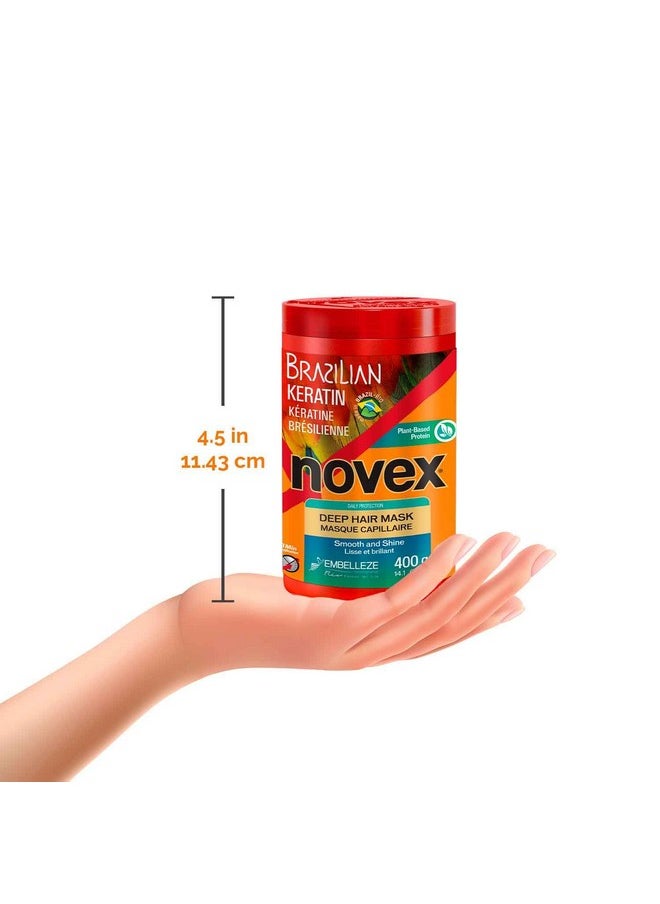 Embelleze Novex Brazilian Keratin Hair Mask 14 Oz Reconstructive Keratin Frizz Control & Damage Repair  - Image 3