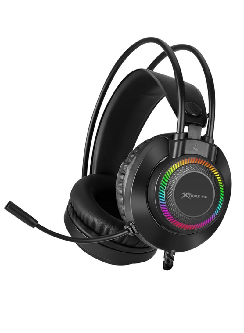XTRIKE ME سماعة ألعاب سلكية GH-509 مع وظيفة إضاءة خلفية RGB وصوت ستيريو - Image 2