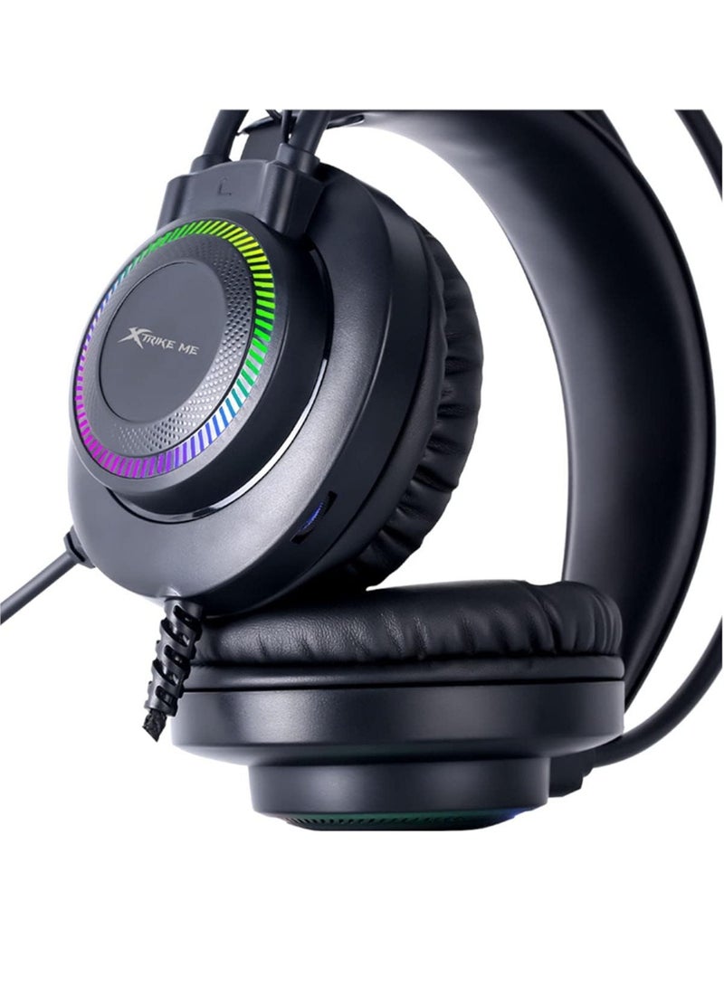 XTRIKE ME سماعة ألعاب سلكية GH-509 مع وظيفة إضاءة خلفية RGB وصوت ستيريو - Image 3