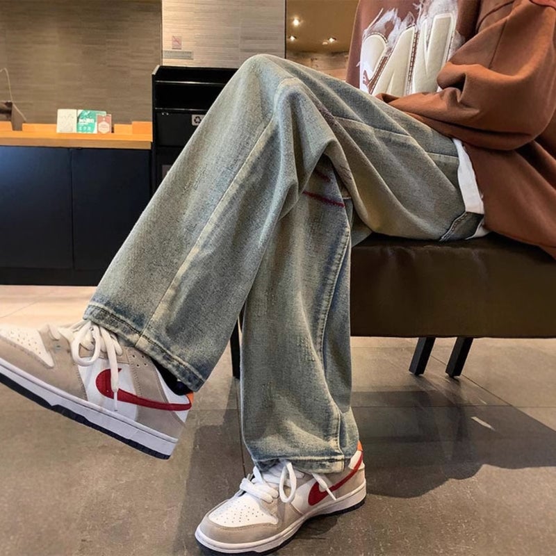 Unisex Classic Denim Jeans Loose Fit Daily Outdoor Wear - Image 3