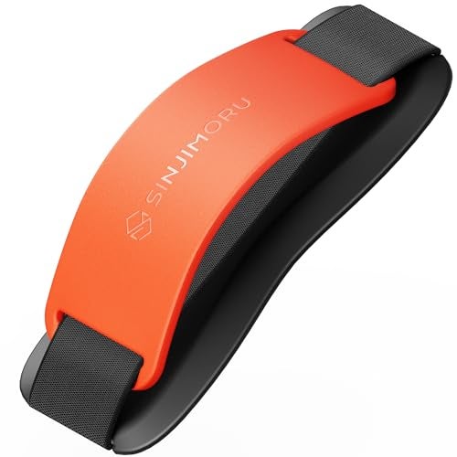 Sinjimoru Phone Grip with Silicone Band Comfortable OneHand Holder Kickstand for Smartphones Tablets and eReaders for iPhone Android and Kindle Sinji Grip Silicone Clementine - Image 1