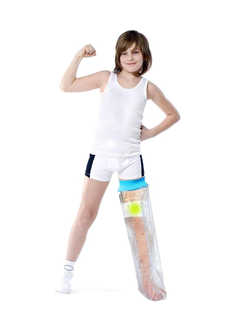 DUNISO Waterproof Cast Cover Long Leg Child For Shower Bath,Wound Barrier Bandage Protector, Watertight Cast Bag For Kids Foot L (43*72cm) - Image 1