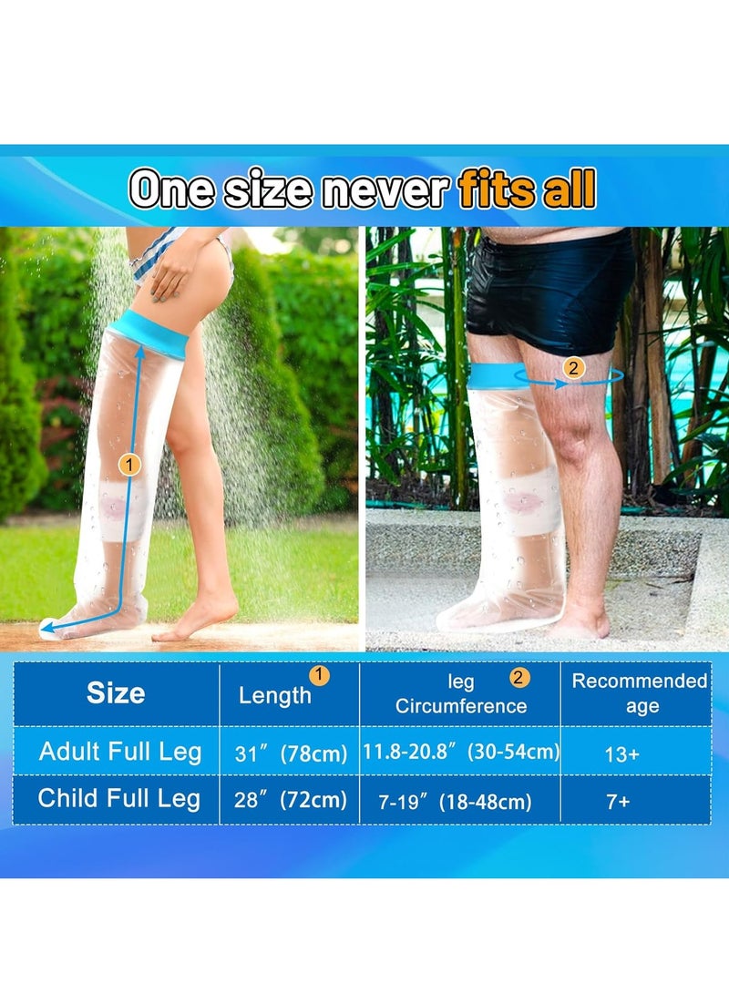 DUNISO Waterproof Cast Cover Long Leg Child For Shower Bath,Wound Barrier Bandage Protector, Watertight Cast Bag For Kids Foot L (43*72cm) - Image 4