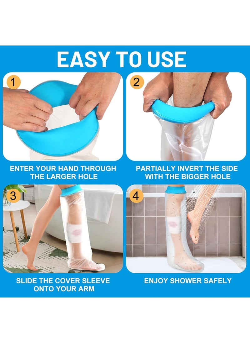 DUNISO Waterproof Cast Cover Long Leg Child For Shower Bath,Wound Barrier Bandage Protector, Watertight Cast Bag For Kids Foot L (43*72cm) - Image 5