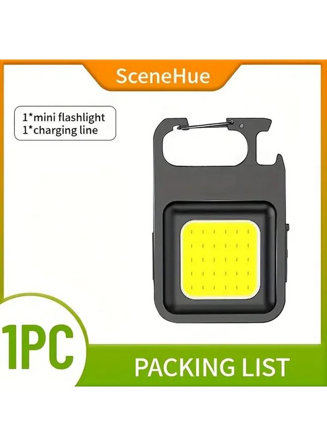 1pc Super Mini COB Flashlight LED Hands Free Torch With Hook 4 Modes Bright Multifunctional Work Lamp - Image 1