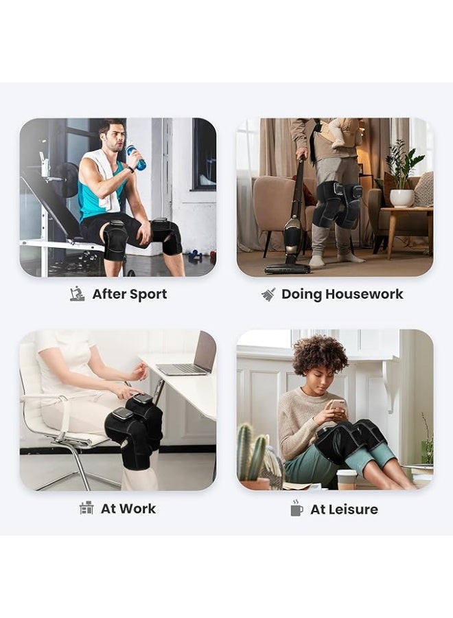 مدلك الركبة اللاسلكي مع حرارة – وسادة تدفئة ودلك 3 في 1 للركبة مع اهتزاز، 3 أوضاع اهتزاز و3 مستويات شدة قابلة للتعديل لتخفيف الألم - Image 2