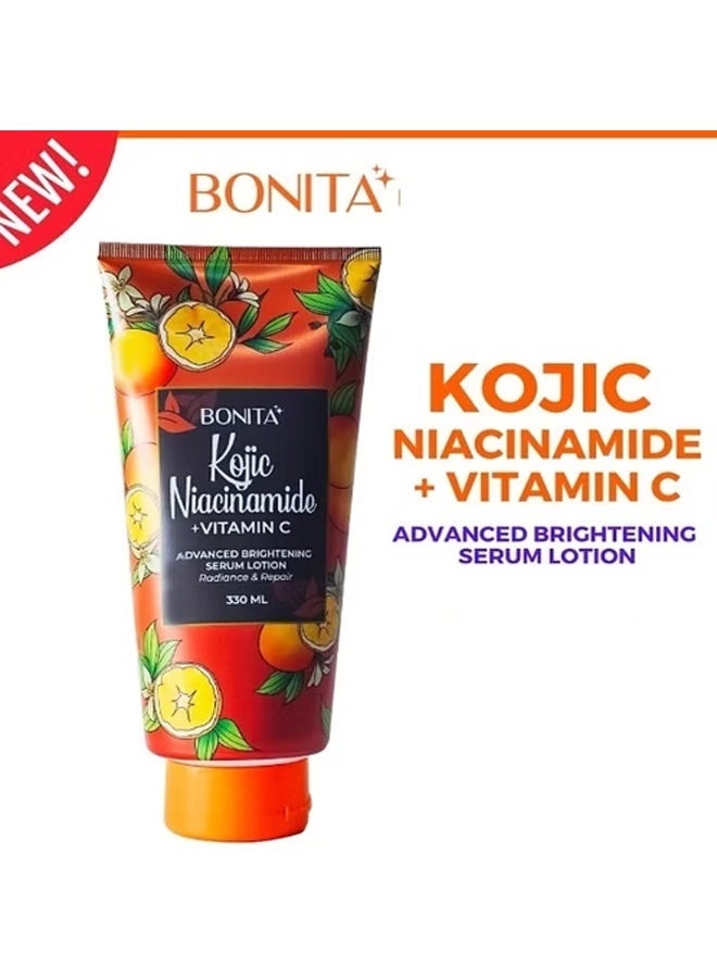 BONITA Kojic Niacinamide Vitamin C Lotion for Face and Body 330ml Powerful Brightening Complex Helps Fade Blemishes, Dark Spots and Sun Damage While Improving Skin Texture and Elasticity - Image 1