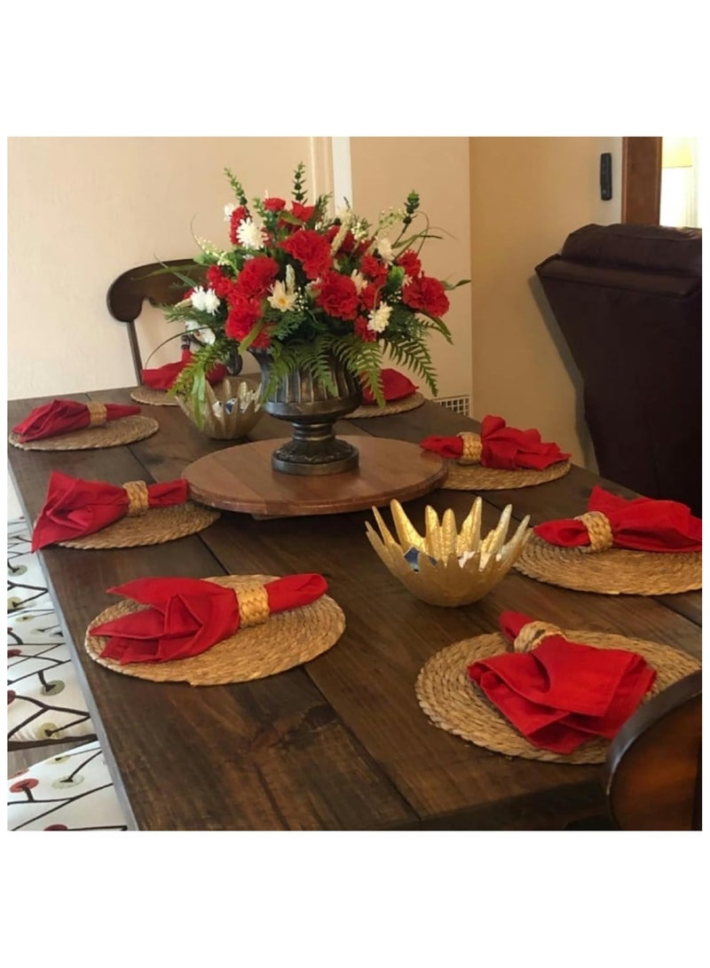 Round Woven Placemats Set of 4, 12" Boho Rattan Placemats Natural Hand-Woven Place Mats Table Decor, Chargers for Dinner Plates, Farmhouse Place Mats, Wicker Table Mats for Dining Table, Home  - Image 4