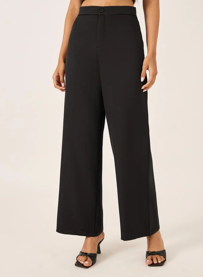 Styli Embellished Textured Waistcoat and Wide Leg Pants Co-Ords