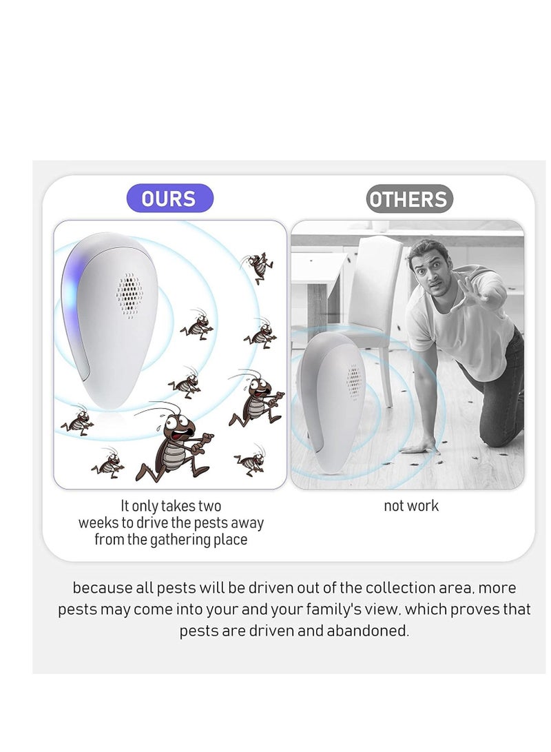 SYOSI Ultrasonic Small Animal Repeller Electronic White Ant Fly Quiet Cockroach Repellent Device Control for Living Room Garage Office Hotel, for Rats, Roaches Mosquitoes 4 Pack - Image 4