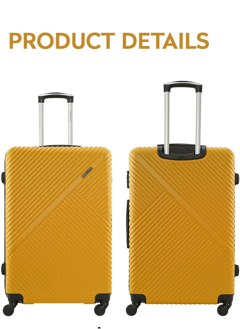 PARAJOHN Aurora Cabin-Size Small (20-Inch) ABS Hard Case Luggage Trolley Bag with 4 Spinner Wheels and Lock – Yellow  - Image 4