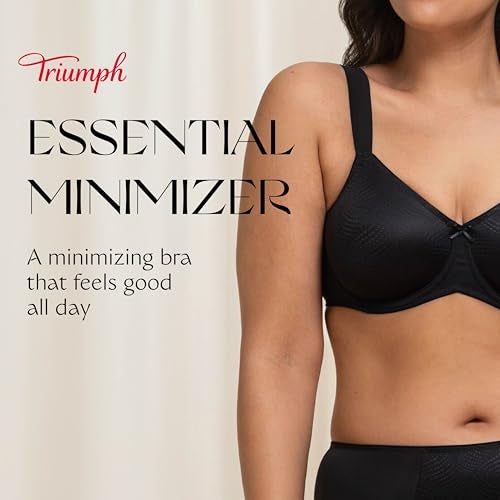 Triumph Essential Minimizer Bra for Women - Full-Coverage Underwire Bra, Natural Shaping - Black, 38C - Image 3