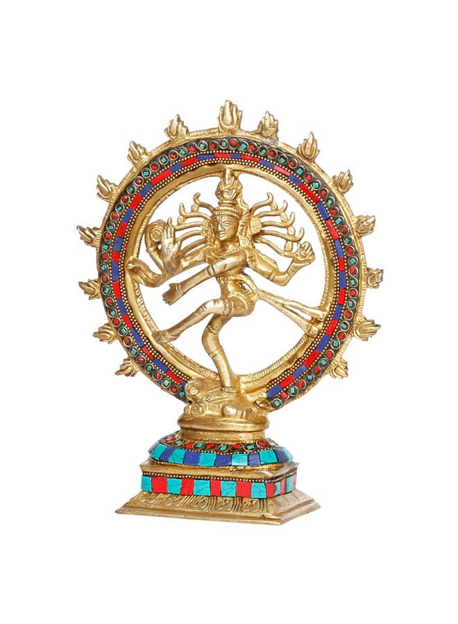 Kartique Brass Natraj Statue, 9.5 Inch Tall, Colorful Cosmic Dance Pose, Spiritual Murti for Home and Office Decor - Image 4