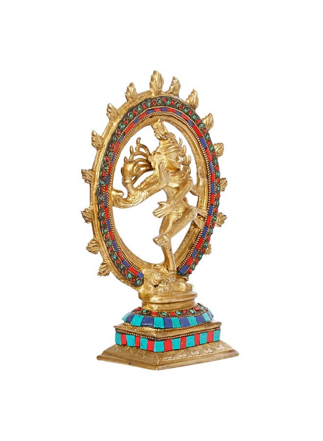 Kartique Brass Natraj Statue, 9.5 Inch Tall, Colorful Cosmic Dance Pose, Spiritual Murti for Home and Office Decor - Image 3