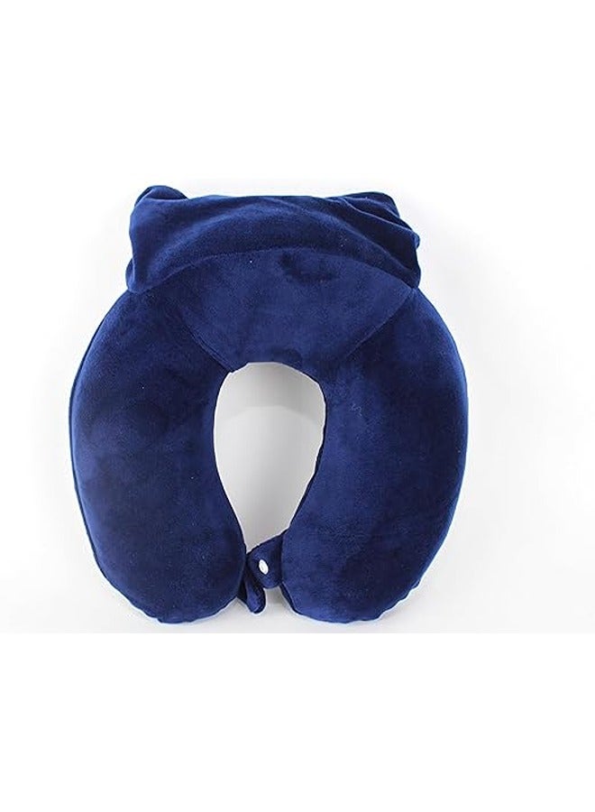 Comfy Neck Support Soft Memory Foam Large Travel Neck Pillow U-Shape For Car, Travel, Office,Airplane and Gifts - Navy
