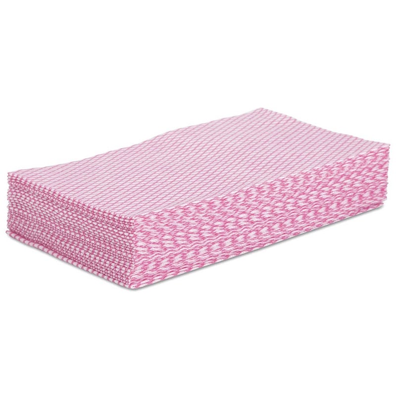 Boardwalk BWKN8140 12 in x 21 in Foodservice Wipers  PinkWhite 200Carton - Image 1