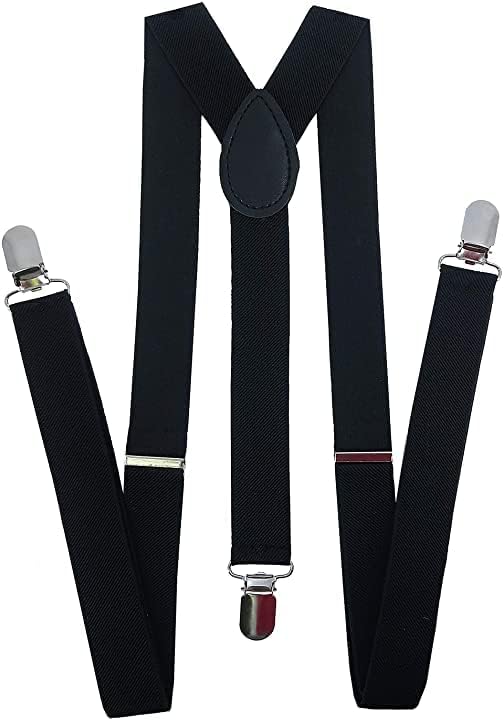 CLOTHERA Adjustable Elastic Y Back Style Suspenders for Men and Women (Black) - Image 2
